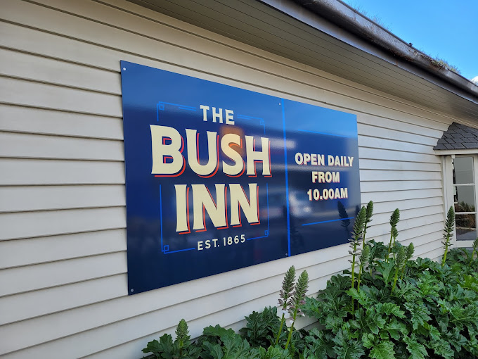 Bush Inn Tavern sign outside the pub